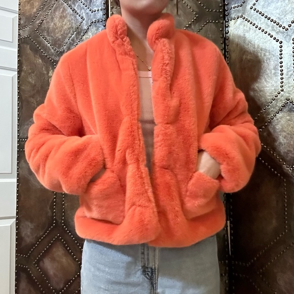 Orange Fur Coat - Picture 2 of 4